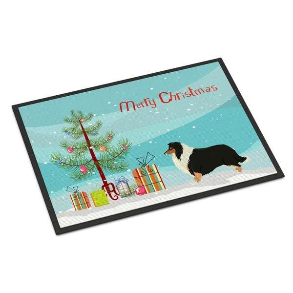 Carolines Treasures 24 x 36 in. Collie Christmas Tree Indoor or Outdoor Mat CK3532JMAT - main